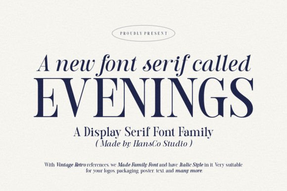 Evenings Serif Font for Handmade Creations